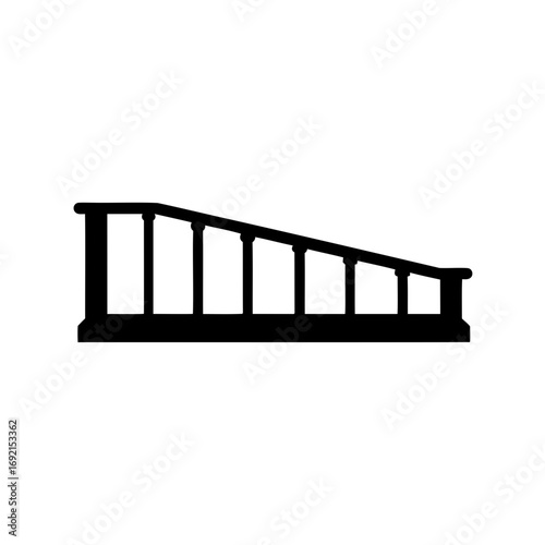 Architectural Silhouette of a Ramp with Columns for Support and Safety