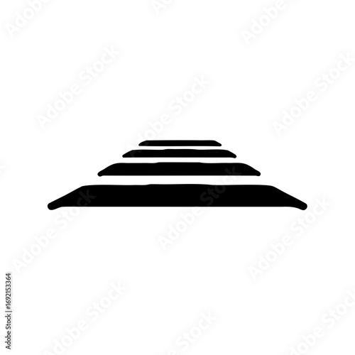 Abstract black and white image of receding platforms or stylized steps
