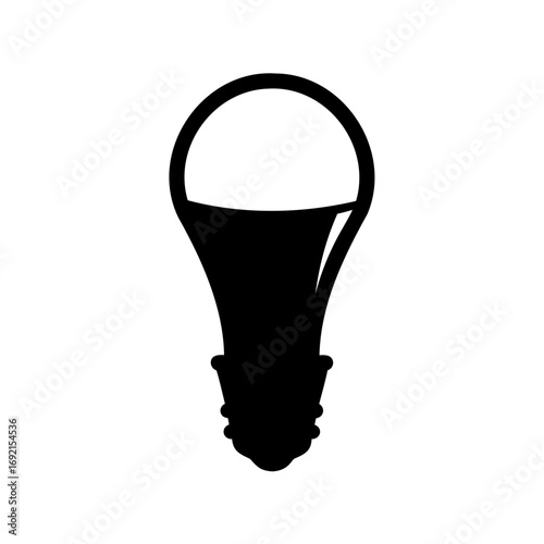 Silhouette of modern LED light bulb providing energy efficient illumination
