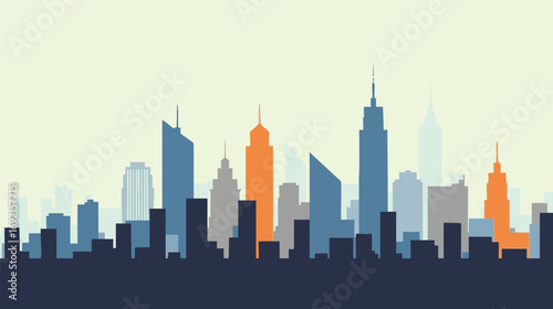 City Skyline Silhouette with Modern Buildings