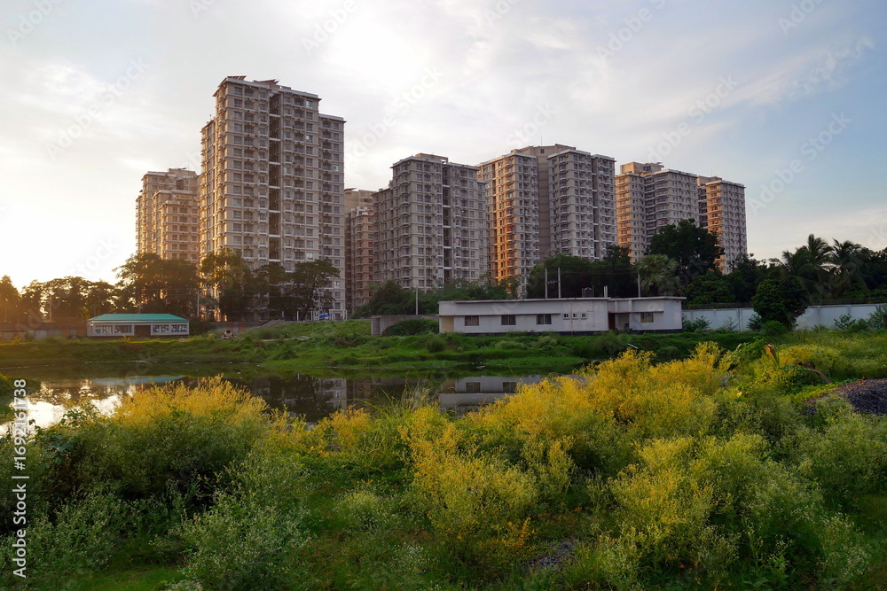 Fototapeta premium The city of Green City in Bangladesh. The city of the inhabitants of the nuclear power plant