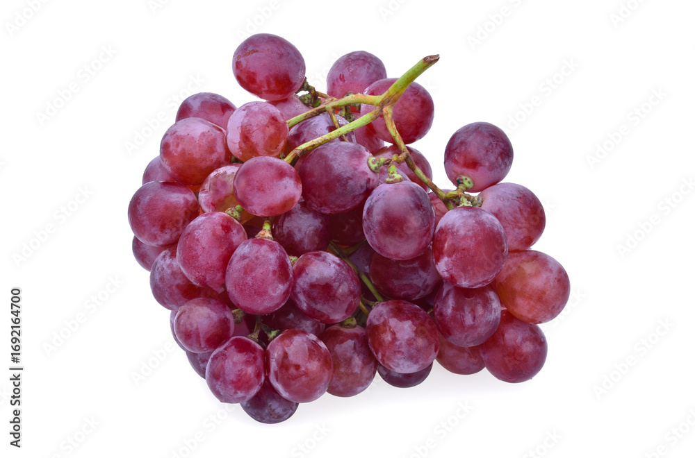 Fototapeta premium red grapes isolated on white background.
