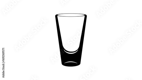 small glass  symbol, black isolated silhouette