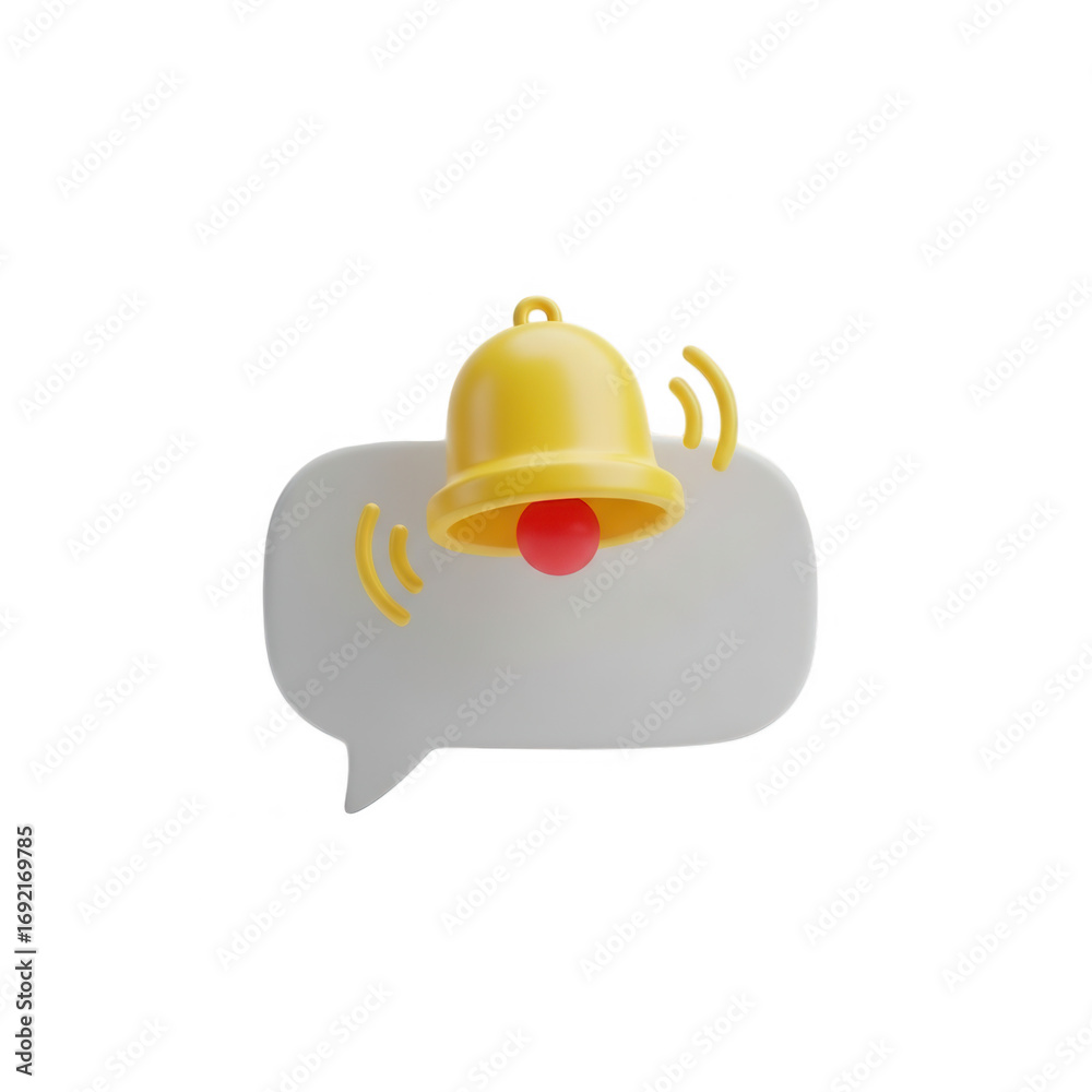 Obraz premium Notification bell isolated on transparent background