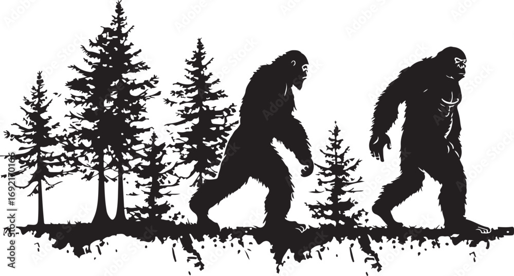 Obraz premium Bigfoot Wilderness Silhouette Bundle