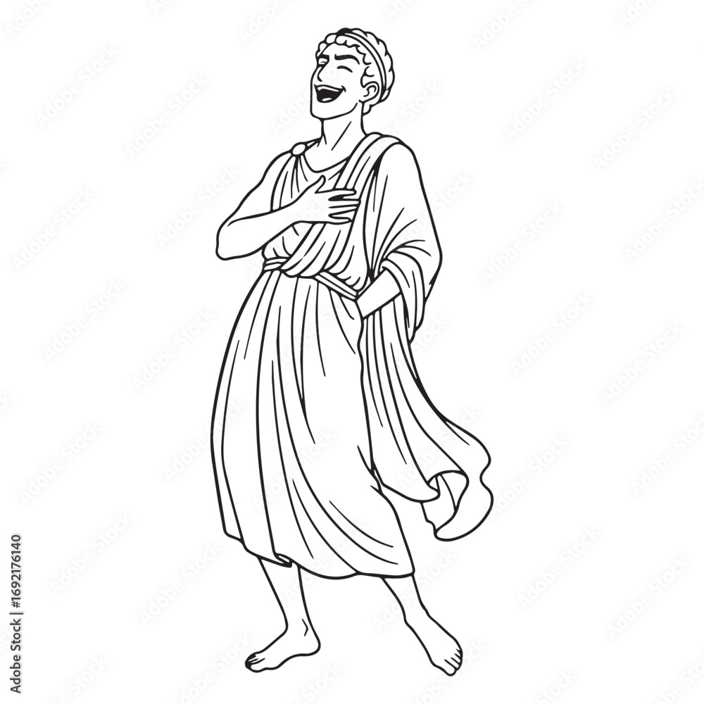 Fototapeta premium Elegant Momus Lineart – Momus Vector Illustration with Smooth Mythical Design – Momus Drawing – Line Art Drawing of Momus – Momus Icon