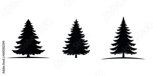 set christmas tree silhouette

