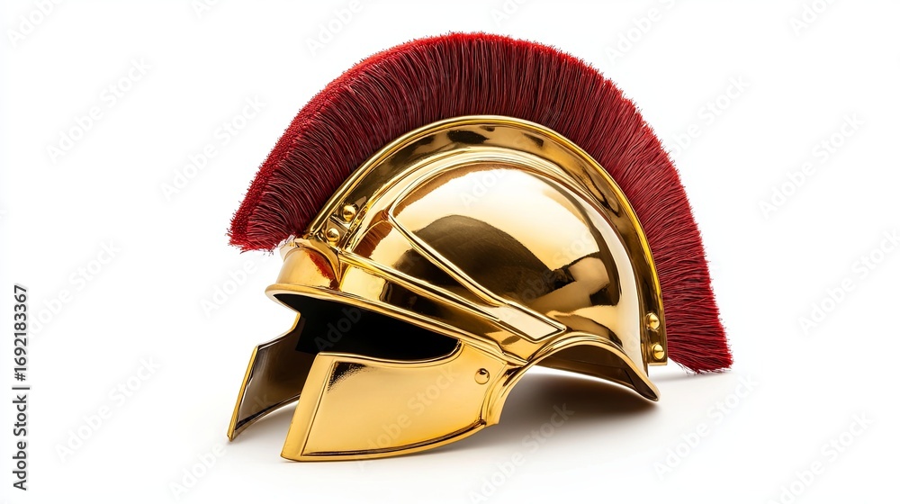 Fototapeta premium Roman gladiator helmet isolated on white background