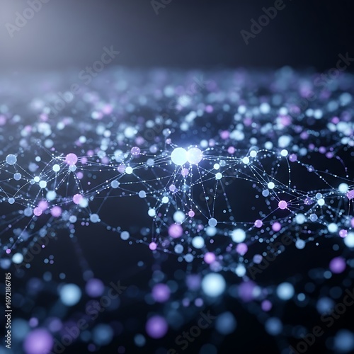 Wallpaper Mural Interconnected Network - Abstract Data Visualization with Nodes and Connections. Torontodigital.ca