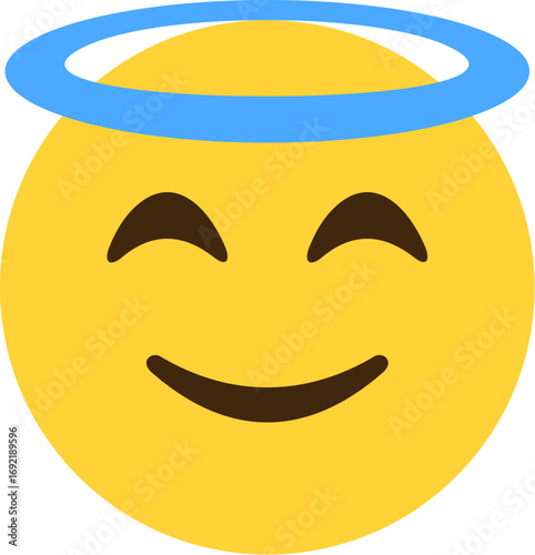 Smiling face with halo emoji icon vector illustration scalable eps graphic symbol