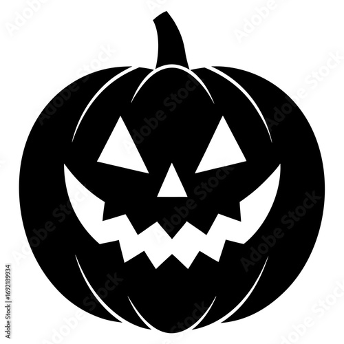 Carved Pumpkin With Spooky Grin Icon Vector Silhouette