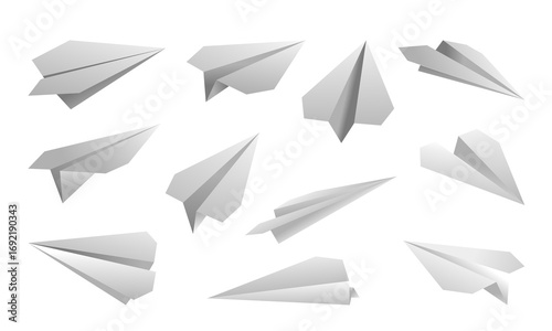 Paper Origami Airplane Collections Abstract Flight Illustrations