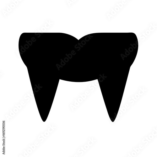 Classic Vampire Teeth Icon Vector Silhouette
