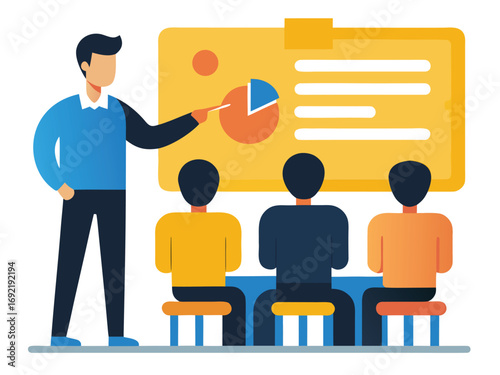 Corporate Seminar Instructor and Audience Graphic