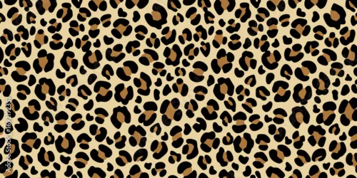 Tapety Classic leopard print seamless pattern texture background in black and tan