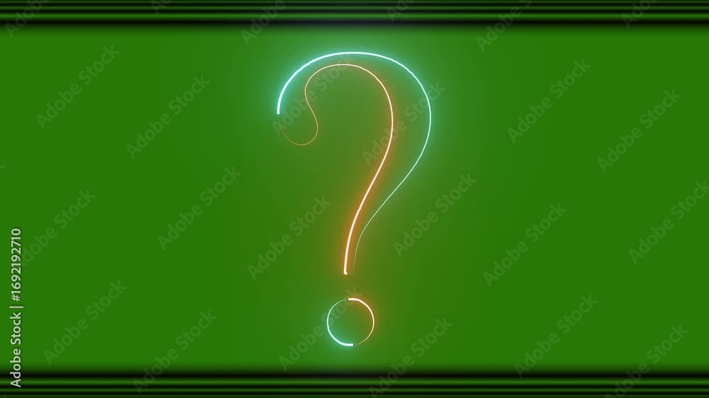 3D 4k question mark rotation animation on green screen chroma key ...