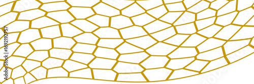 Gold and white seamless geometric pattern vector set. Repeating irregular shapes backgrounds for web tiles, science and interior design. Collection of polygonal voronoi line cell template backgrounds.