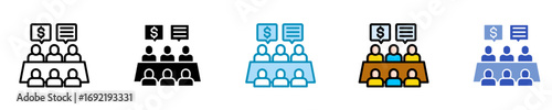 Budget Committee  Icon Set Multiple Style Collection