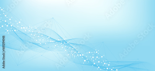 Global network connection website header or banner design. Abstract background with connecting dots and lines. Global business. Social network communication. Internet technology. Vector illustration