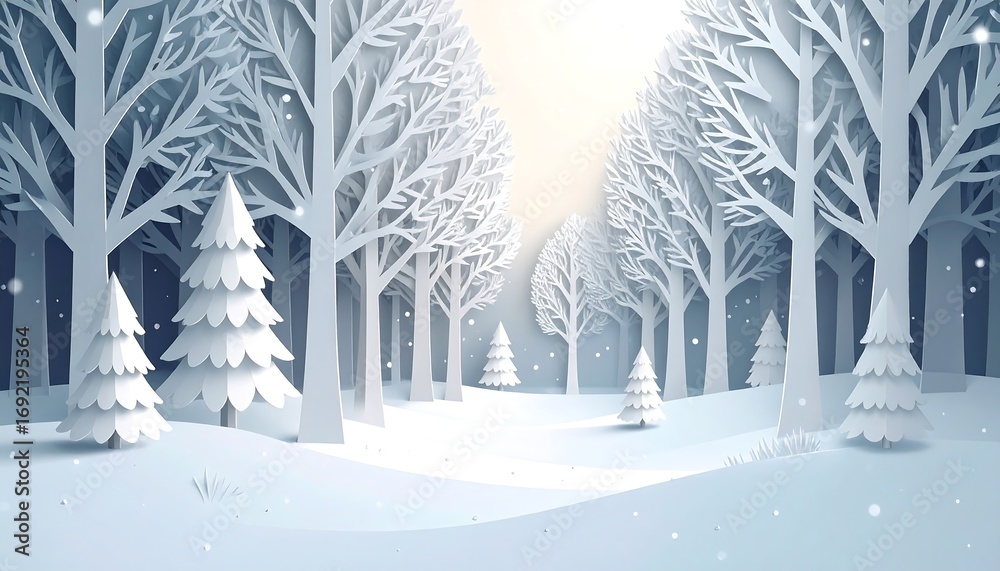 Fototapeta premium Winter forest scene