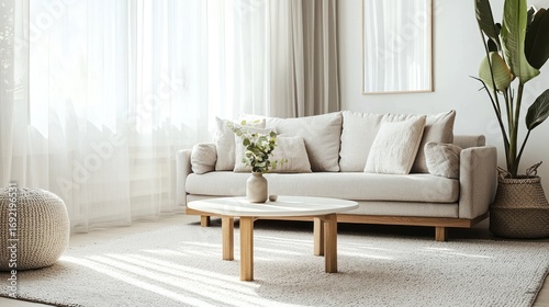 Beige living room interior