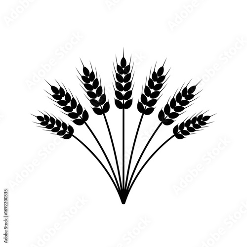 Illustration of wheat ears, a symbol of harvest, agriculture, and natural abundance, perfect for logos and designs