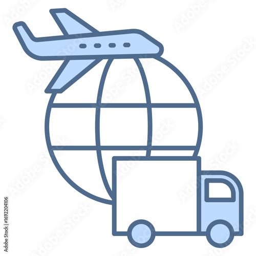 Logistics White Blue Icon Element For Design