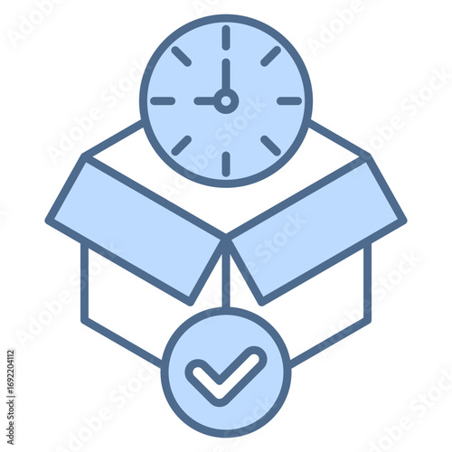 Fulfillment White Blue Icon Element For Design