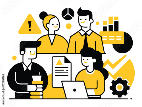 Corporate discussion isometric style