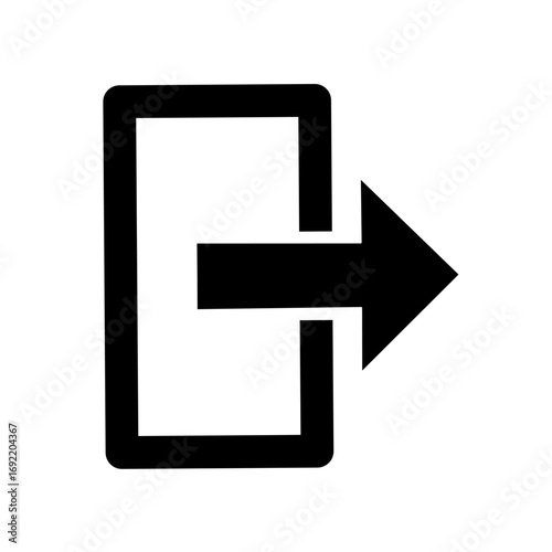 log out icon vector on white background. exit icon