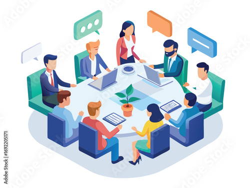 Workplace conversation minimal vector