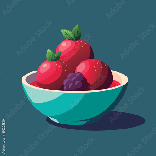 Delicious berry sorbet in a bowl.