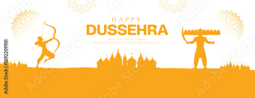 dussehra celebration wishing or greeting card and poster and banner design vector file