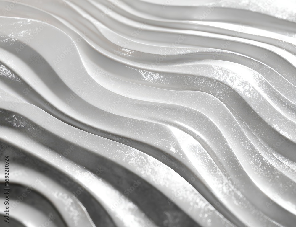Obraz premium Abstract wavy surface, light gray and white, with subtle texture