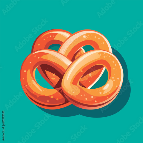 Delicious pretzel rings artfully displayed.