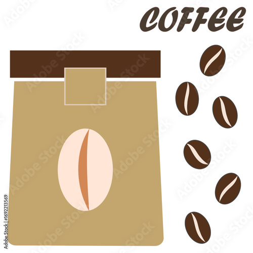 Elegant coffee logo featuring coffee packaging symbol. Perfect for café branding, barista themes, roasted coffee products, packaging identity, and minimalist creative coffee illustrations.