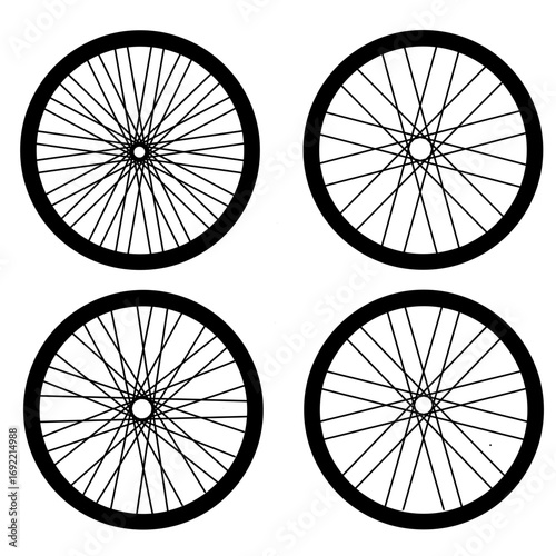 Bicycle tires set vector illustration design isolated