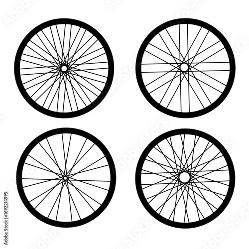 Bicycle tires set vector illustration design isolated