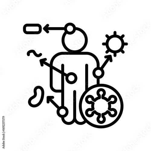 Autoimmune Reaction line icon