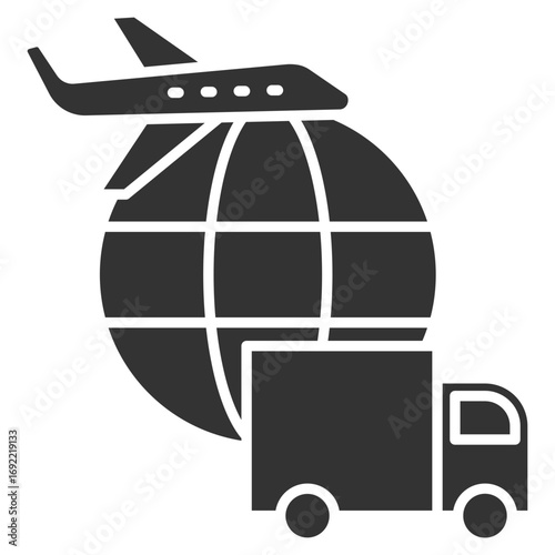 Logistics Glyph Icon Element For Design