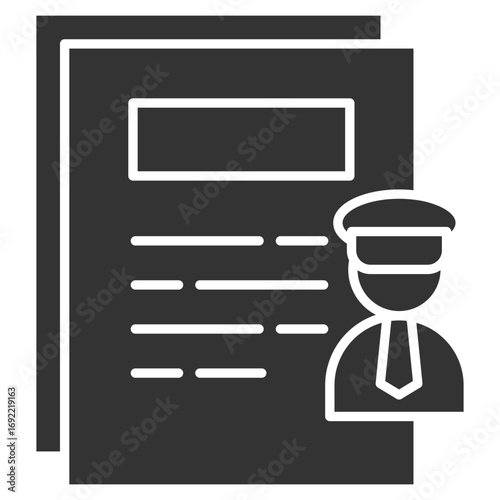 Customs Glyph Icon Element For Design