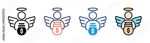 Angel Investor Icon Set Multiple Style Collection