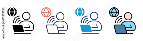Remote Work Icon Set Multiple Style Collection