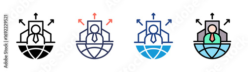 Outsourcing Icon Set Multiple Style Collection