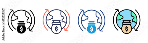 Circular Economy Icon Set Multiple Style Collection