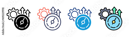 Acceleration Icon Set Multiple Style Collection