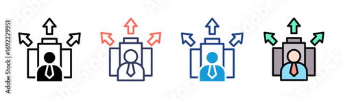 Outsourcing Icon Set Multiple Style Collection