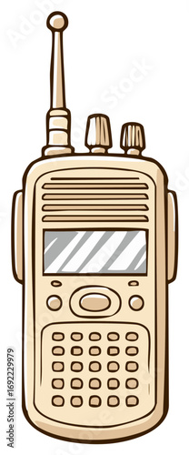 Handheld two way radio communicator with antenna screen and keypad