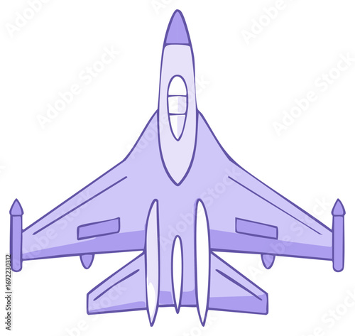 Cartoon airplane vector illustration, colorful design element for aviation, flight, transportation