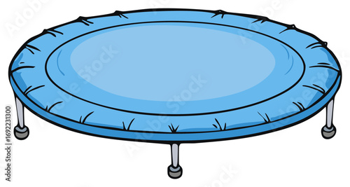 Vibrant blue oval trampoline for energetic play and recreational bouncing activity
